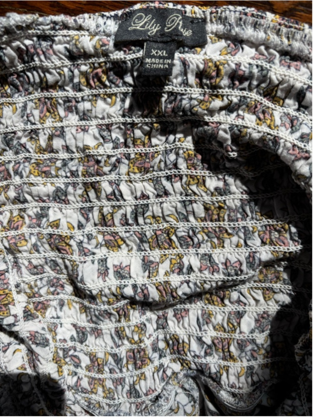 Women's Lily Rose Maxi Dress XXL White Brown Floral - Picture 4 of 6